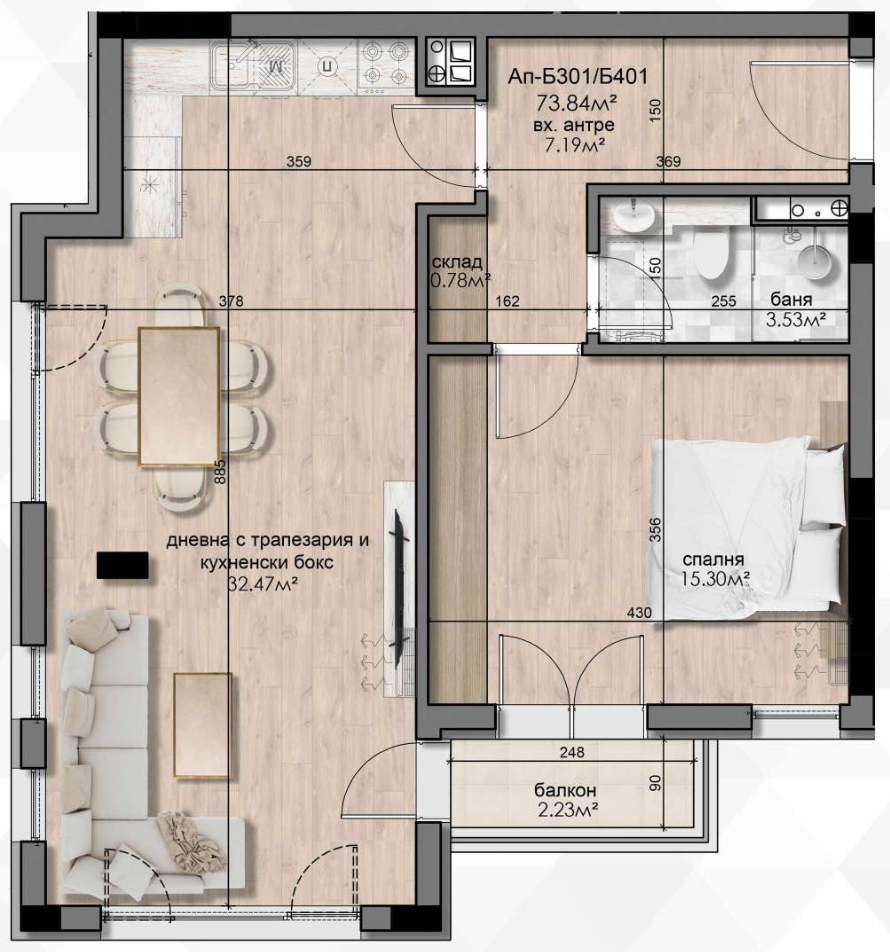 апартаментБ301иБ401